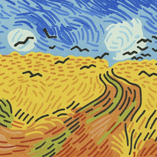 Wheatfield with Crows
